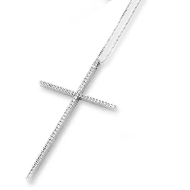 1pcs Slender Cross Pendant Necklace Fashion Trend Hip Hop Punk Style Necklace Religious Elements Prayer Jewelry