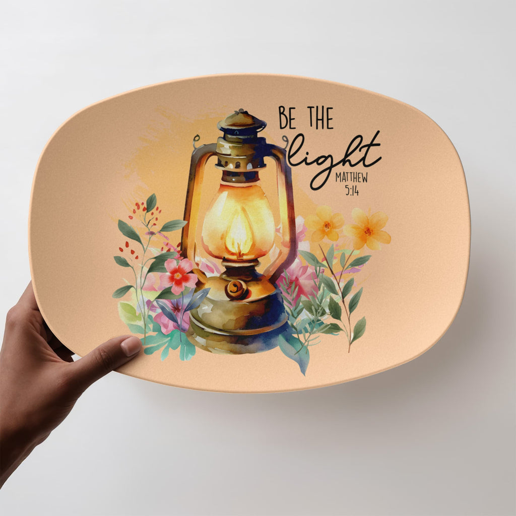 Be the Light Faith Based 10" x 14" Oval Serving Platter