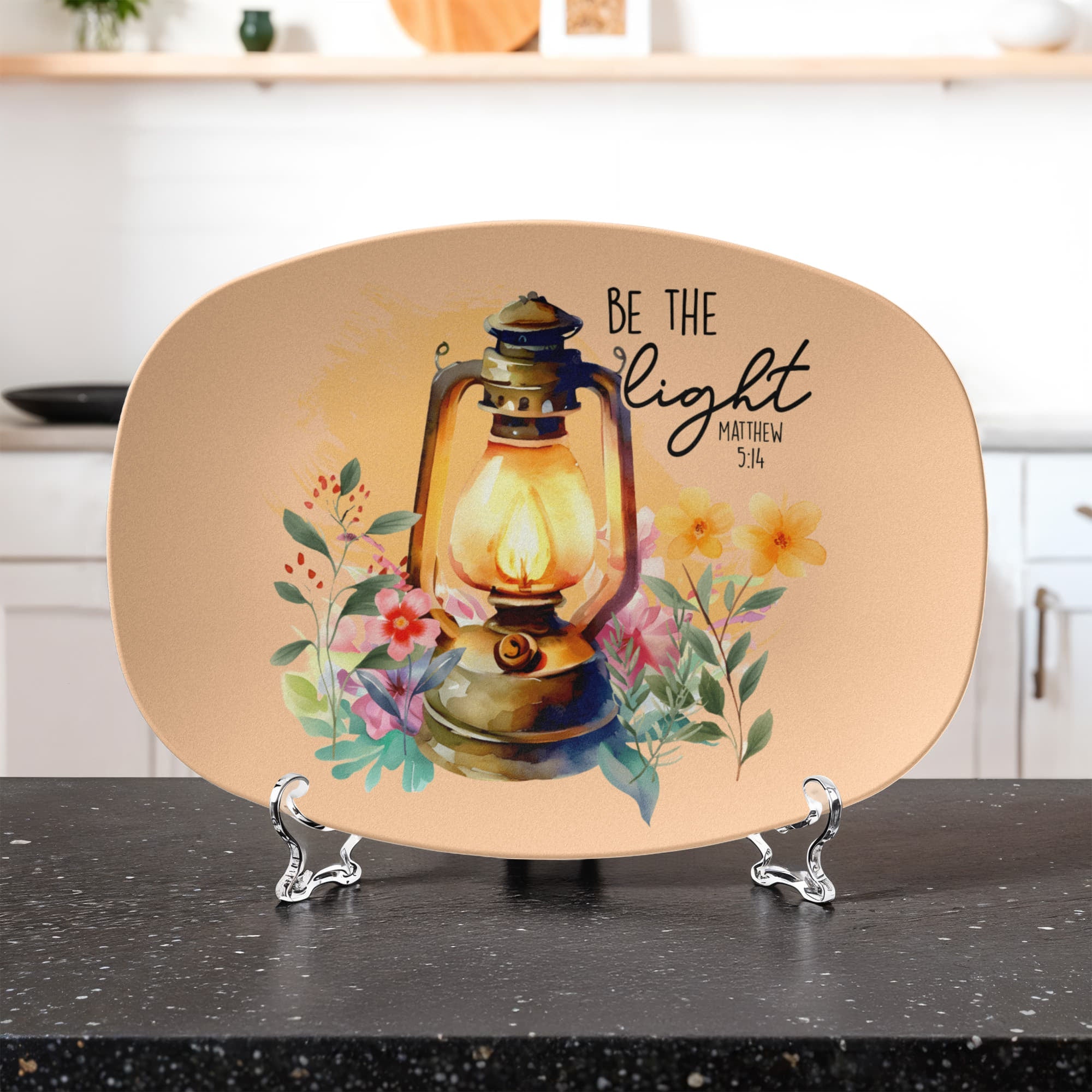 Be the Light Faith Based 10" x 14" Oval Serving Platter