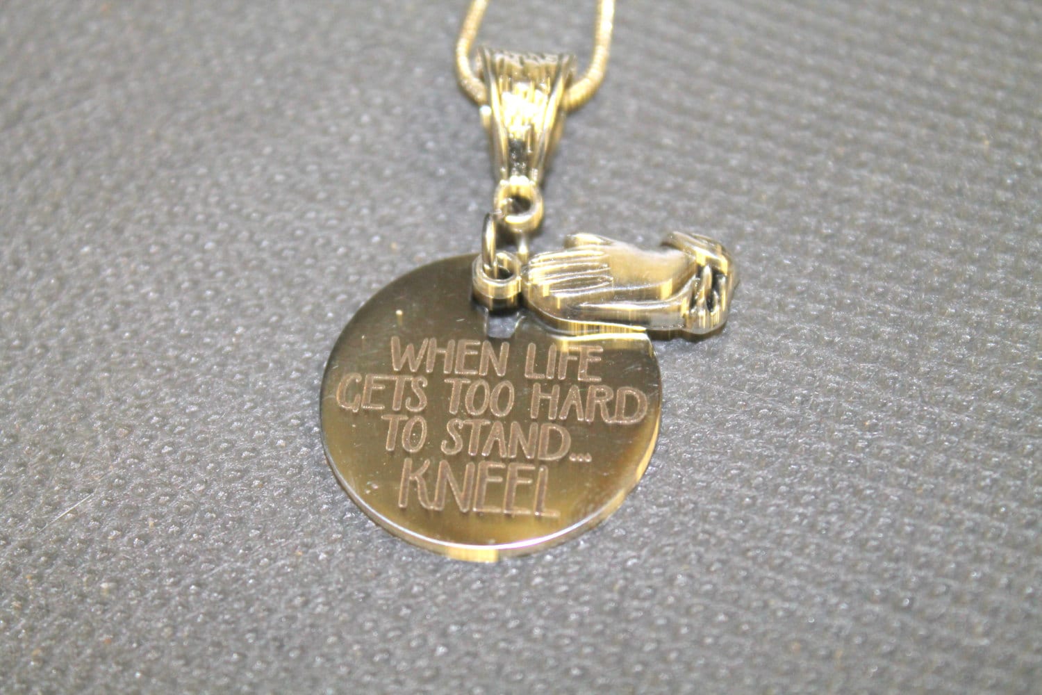When Life Gets Too Hard to Stand Kneel Pendant on Silver Chain, Religious Jewelry, Gift For Her, Christian, Prayer, Inspirational
