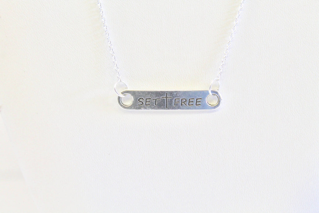 Set Free Cross Necklace, Connector Pendant Necklace, Gift For Her, Christian Necklace, Minimalist Jewelry, Religious Gifts