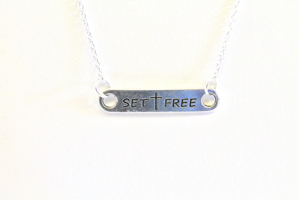 Set Free Cross Necklace, Connector Pendant Necklace, Gift For Her, Christian Necklace, Minimalist Jewelry, Religious Gifts